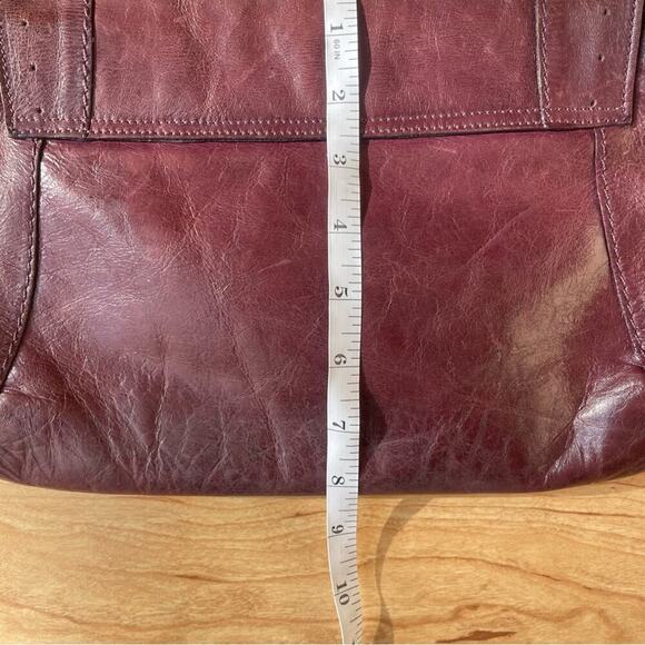 |Velez| Burgundy Leather Shoulder Bag Mermaid Color Braided Embellishment - Picture 8 of 15